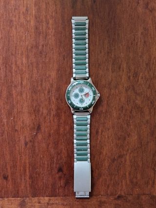 Orologio Forum Argentato e Gomma Verde 