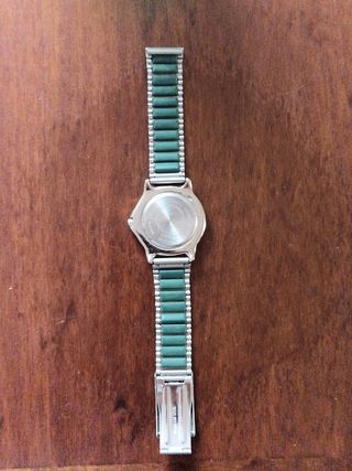 Orologio Forum Argentato e Gomma Verde 