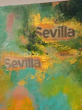 Cuadro Sevilla con detalles dorados