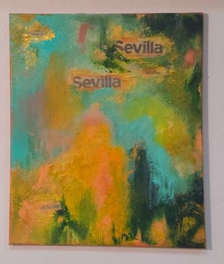 Cuadro Sevilla con detalles dorados
