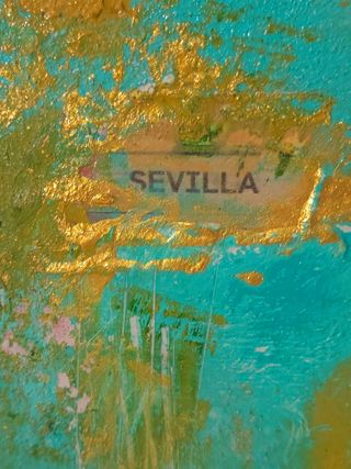 Cuadro Sevilla con detalles dorados