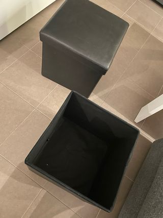 Taburete Plegable Polipiel Negro