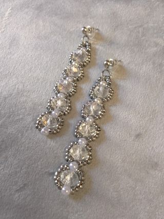 Set gioielli Collana Orecchini Perle Cristallo