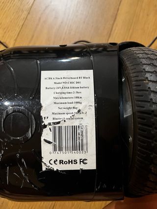 Hoverboard ACBK 6.5 Negro. Incluye Bluetooth