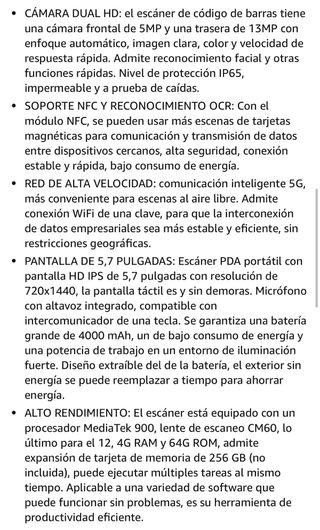 Móvil PDA Portátil WiFi 5G 12 NFC
