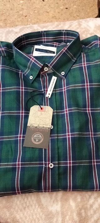 Camisa Peter Montana cuadros manga larga XXXL