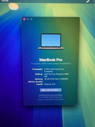 MacBook Pro 2020 16GB 512GB i5 2ghz Touchbar 13”