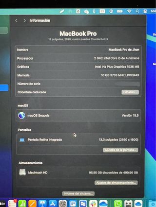 MacBook Pro 2020 16GB 512GB i5 2ghz Touchbar 13”