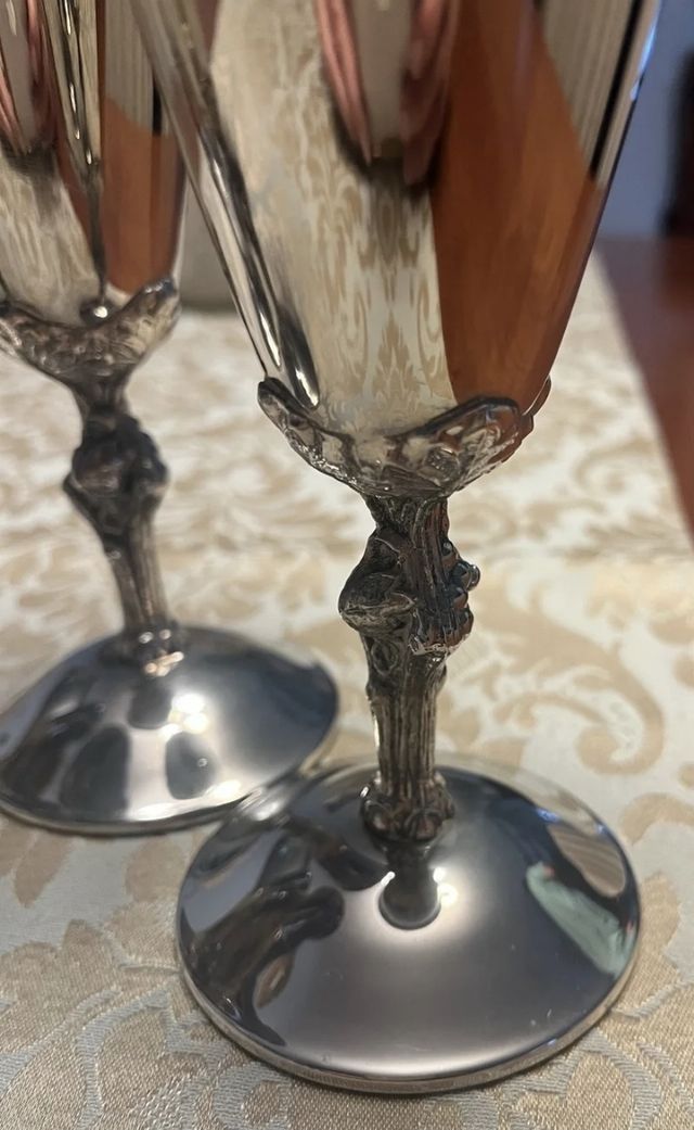 Juego de 30 copas de alpaca bañadas en plata