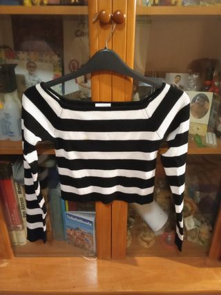Jersey de rayas blanco y negro nuevo 