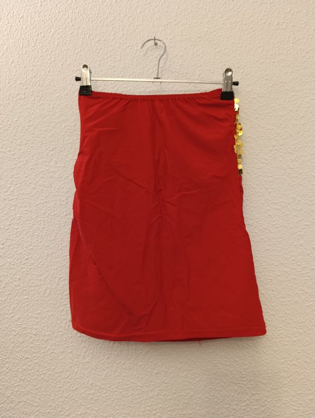 Top lentejuelas dorado y rojo