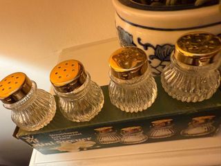 Set Saliere WMF Vetro Tappo Placcato Oro 24k