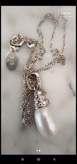 Collar Plata 925 Perla y Circonitas