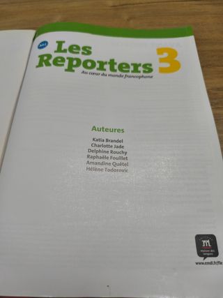 Les Reporters - Livre de l'élève + CD - 3° ESO 