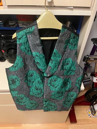 Chaleco Baturro jotero Floral Verde Gris