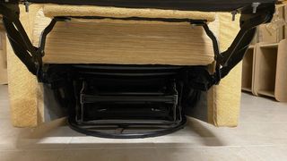 Sillón mecedora reclinable con reposa pies beige