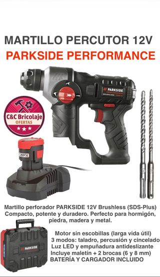 Martillo Percutor Parkside Brushless performance