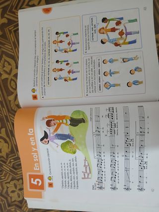 Libros de texto 6 primaria inglés y música.