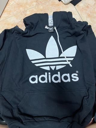 Sudadera Adidas Negra con Logo Trefoil