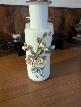 Vaso decorato fiori porcellana