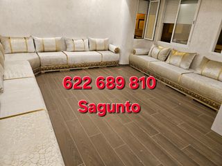 Sofá Marhba Sagunto Beige y Dorado
