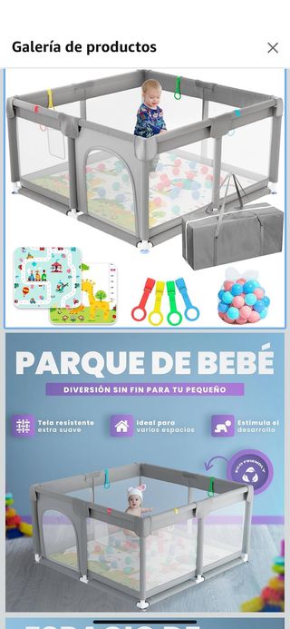 Parque Infantil Bebe 120x120cm + Alfombra