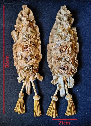 Par Palmitos Artesanato Arranjo Floral Dourado