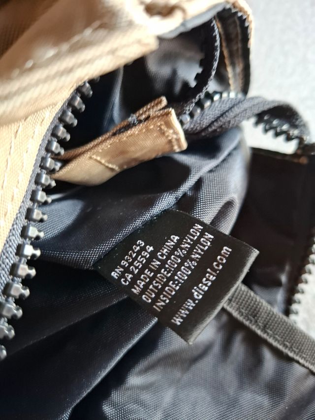 Borsa a spalla Diesel unisex beige e nera nuova