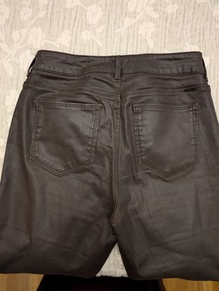 Vaqueros Massimo Dutti Marrones Efecto Piel