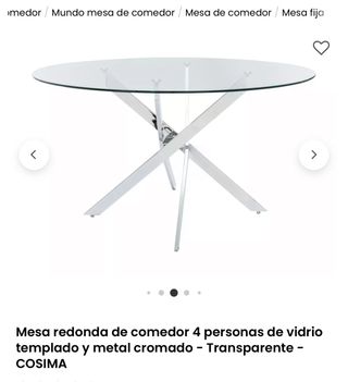 Mesa Comedor Cristal 140cm COSIMA
