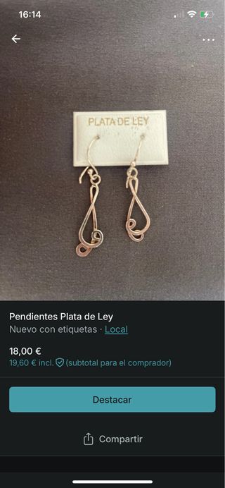 Pendientes Plata de Ley