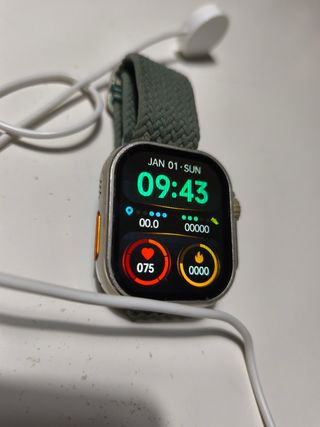 Imitación Apple Watch Ultra Verde/Plateado