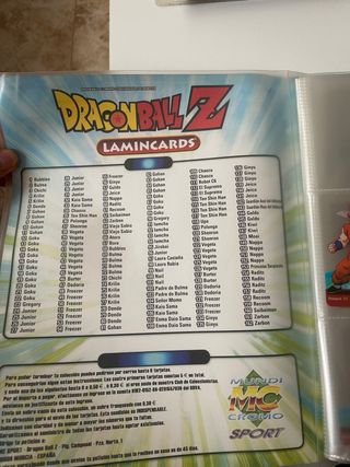 Lamincards Dragon Ball Z Colección Cromos 2008. 
