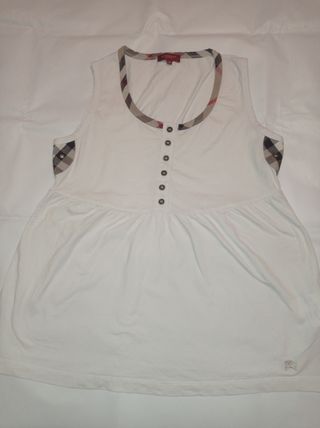 Camiseta sin mangas Burberry London Blanca