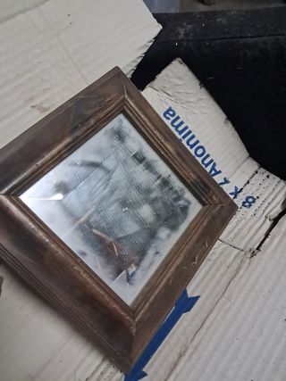 Mini espejo de pared de madera