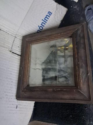 Mini espejo de pared de madera
