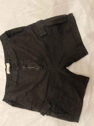 Pull&Bear Bermuda Negra Cargo