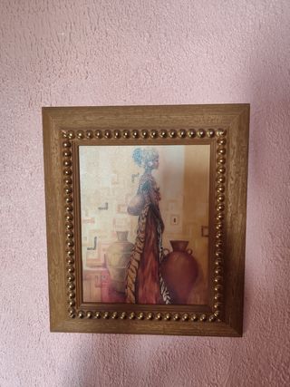 Cuadro decorativo madera y cristal