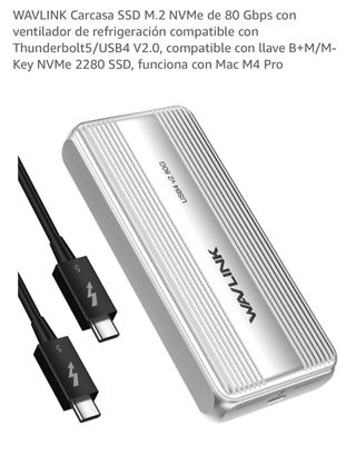 NUEVA Carcasa SSD WAVLINK M.2 NVMe 80Gbps