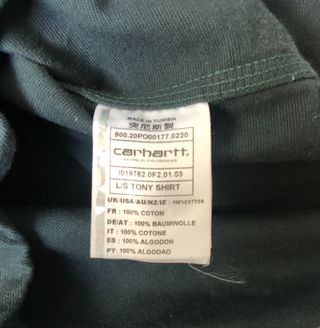 Camisa Carhartt Tony Verde Talla S