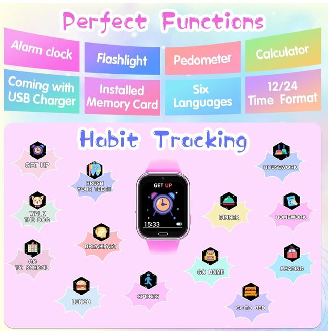 Reloj Inteligente Smartwatch Infantil Rosa