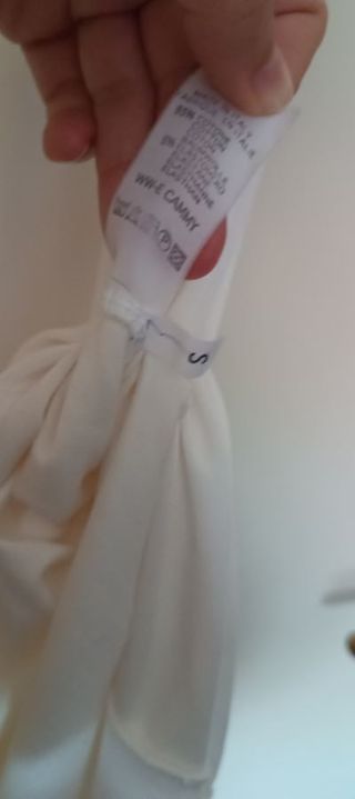 Abito longuette, color bianco panna, tg. S,cotone