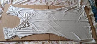 Abito longuette, color bianco panna, tg. S,cotone