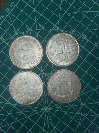 Lote 4 monedas antiguas: George VI, USA, México, B