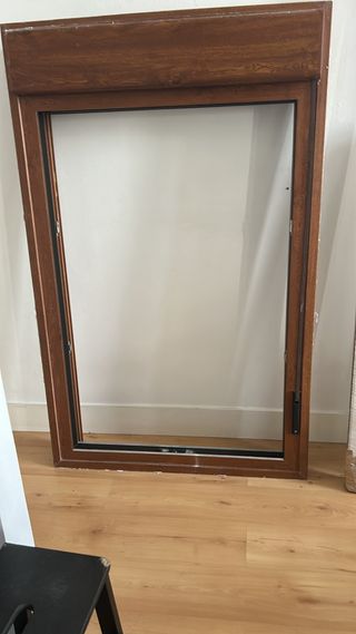 Ventana PVC Roble Climalit 100x160 (anchoxalto)