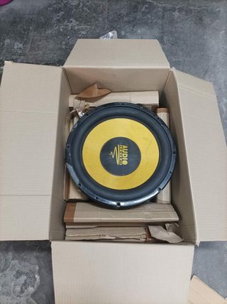 Subwoofer Audio System Coche Negro/Amarillo