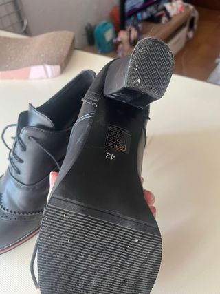 Zapatos Oxford Tacón Talla Grande Negros