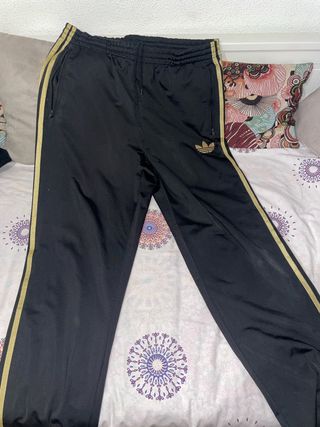 Pantalón Adidas Negro y Dorado Vintage