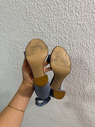 Sandalias tacón celeste