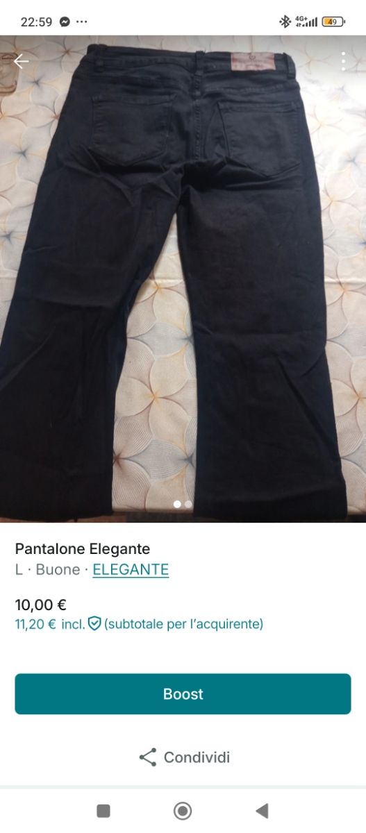 Pantaloni Eleganti Neri Taglia L